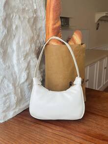 Fashion Polka Dot Underarm Bag For Girl, New Gentle Bow Crescent Moon Small Bag, Versatile Commute Shoulder Handbag, Suitable For Daily Use - A - View 8