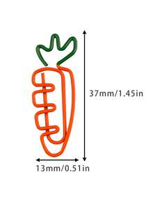 30/10pcs Two Tone Baked Paint Carrot Paper Clip Metal Personalized Clip Bookmark Receipt Office Stationery Paper Clip High Aesthetic Value - Multicolor - View 4