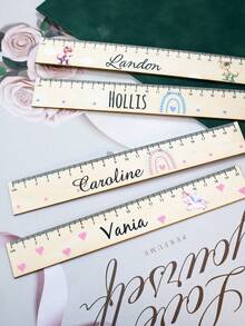 Customized Wooden Ruler With Name, Personalized Cartoon Ruler, Customized School Ruler, Customizable Measuring Ruler, Birthday, Teacher, Back To School Gift - Style C - View 5