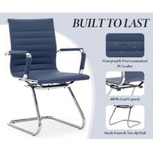 WAHSON OFFICE CHAIRS 10PCS PU Leather Office Chair Metal Frame Conference Chair For Meeting Room/Reception Area - 藍色十把 - 查看 6