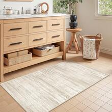 Alfombra de pasillo antideslizante para dormitorio, alfombra lavable con reverso de goma - Alfombra suave de pelo corto para cocina, lavandería, baño (61 x 244 cm, beige/marfil) - Gris Oscuro - Ver 2