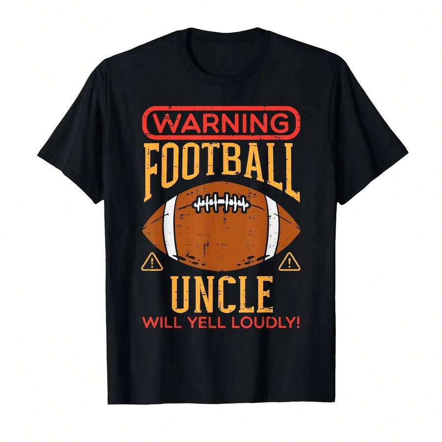 Funny Matching T-Shirt For The Family With Warning American Football Uncle Yell Print - 款式 - 查看 1