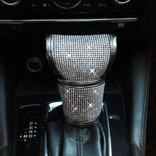 1件通用PU皮革防滑汽車排檔桿套，黑色汽車配件，防滑裝飾駕駛控制套件，水鑽汽車裝飾 - B - 查看 17