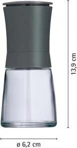 Set Of 2 Ceramic Spice Mills, Salt And Pepper Grinders - Grey - View 2