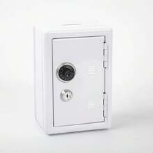 1pc All-Metal Combination Lock Money Box With Removable Coin Box + 2 Keys, Minimalist White Combination & Key Dual Lock Metal Coin Bank, Birthday Gift - Multicolor - View 8