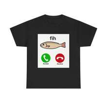 Fish Phone Simple Short-Sleeved T-Shirt For Women, Plus Size, Black, Comfortable, For Lounging At Home - 款式 - 查看 1