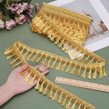 Tassel Fringe Trim, 5.5cm Golden Tassel Trim Tassel Ribbon Sewing Lace Fabric Trims Crochet Lace Ribbon For Curtain Dress Clothes Home Decor DIY Crafts - Multicolor - View 6