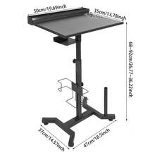 Height-Adjustable Mobile Rolling Tattoo Table, Portable Lockable Tattoo Artist Workstation, Multifunctional Tattoo Supply Workspace For Tattoo Studio And Salon - 查看 8