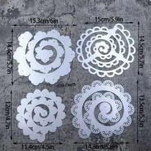 Cetakan Pemotong Logam Bentuk Bunga Kubis, Cetakan Potong Bunga DIY, Templat Baja Karbon untuk Scrapbooking, Pembuatan Kartu Bunga, Dekorasi Bingkai Album Foto & Kerajinan Bunga Kertas Buatan Tangan - C-Perak - View 3