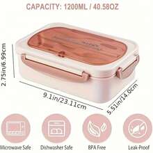 Portable Leak-Proof Lunch Box, Microwave & Dishwasher Divided Meal Box For Office School Picnic - Lunch Box - View 2