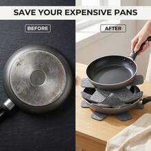 1/3/6/12pcs Cookware Protector Set: 3 Sizes For Perfect Stacking Of Pots, Pans, Bowls, Skillets, Glassware, Baking Dishes, 3mm Thick Felt Anti-Scratch Pads, Star-Shaped Grey Layering Pads For Frying Pans, Soup Pots, Glass Bowls And Ceramic Plates, Trimmable Kitchen Cabinet Storage Pads, Full Size Coverage Set (15/13.8/10.2 Inches) - Multicolor - View 4