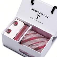 AlanKing Men's Striped Tie Set, Premium Gift Box, Suitable For Holiday And Anniversary Gifts - Color Mixing - View 16