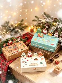 10pcs Christmas Foldable Paper Candy Gift Boxes, 3D Pop-Up Animal Pattern, Holiday Party Favor Snack Container, Cookie Chocolate Gift Packaging Supplies, Suitable For Home Christmas Party Winter Holiday Gift Wrapping Decoration - Multiple Colors and Styles - View 4