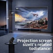 2026 New High-Definition Smart Projector, 50ANSI Home Video Projector, No Screen Required, Bedroom Wall Projection, 180° Rotating Mini Home Theater, With Remote Control, Suitable For Office, Outdoor, Camping, Bedroom, Living Room And Home Gatherings - Black - View 9