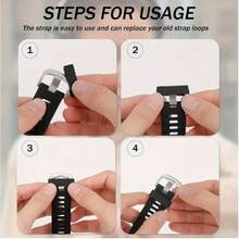 5pcs Watch Band Fixing Rings Buckle 18/20/22MM Rubber Ring Buckle Watch Smart Sports Silicone Accessories Replacement Watch Band Parts Suitable For Most Watches - Black (No Fixed Point) - View 4