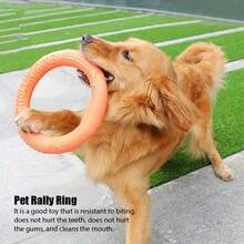 1 buah Mainan Cincin Tarik Tahan Lama untuk Anjing, Cincin Tarik Karet, Mainan Latihan Tarik Tambang & Menangkap Bola di Luar Ruangan, Mainan Kunyah untuk Anjing Berukuran Sedang hingga Besar - MultiWarna - View 3