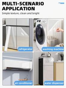 1PC Transparent Self-Adhesive Protective Film Sticker For Washing Machine, Refrigerator, Air Conditioner, Outdoor Unit, Waterproof, Oil-Proof, Scratch-Resistant, Appliance Color Change Film, Furniture Refurbishment Glossy Sticker - Clear - View 11