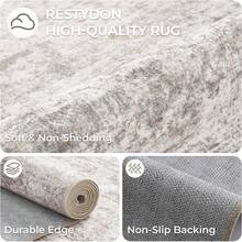 Alfombra de pasillo antideslizante para dormitorio, alfombra lavable con reverso de goma - Alfombra suave de pelo corto para cocina, lavandería, baño (61 x 244 cm, beige/marfil) - Granate - Ver 7