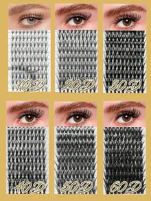 PALM LASHES 240片簇裝假睫毛 30+40D 混合托盤 DIY 睫毛接長 D捲度 長款單根假睫毛 仿貂毛睫毛簇 黑色 (0.07D-8-16mm) - 黑色 - 查看 9