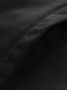 Conjunto de 2 piezas de chaqueta con capucha de apertura frontal y pantalones casuales para hombre, múltiples bolsillos prácticos, forro de felpa, adecuado para uso casual diario en invierno - Negro - Ver 7