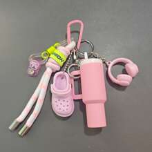Sports Water Bottle Bag Charm, Mini Sneaker Earphone Keychain, Fitness Style Pendant, Backpack Charm Phone Chain Decorative Accessory - Multicolor - View 4