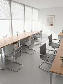 WAHSON OFFICE CHAIRS 8PCS PU Leather Office Chair Metal Frame Conference Chair For Meeting Room/Reception Area - 灰色八把 - 查看 2