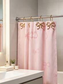 24/12pcs Shower Curtain Hooks, Rust-Proof Zinc Alloy Curtain Rings, Decorative Bow-Shaped S-Hooks, Suitable For Bathroom, Bedroom, Living Room, Home Decor, Holiday Party, Hotel - Multicolor - View 2