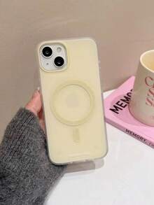 Casing Ponsel Magnetik Matte Warna Krem, Merah Muda, Biru, Kuning untuk Anak Perempuan, Kompatibel dengan iPhone 17 Pro, 16 Pro Max, Apple 15, Perlindungan Penuh, Anti Jatuh, dan Soft Cover 13. - Kuning - View 4