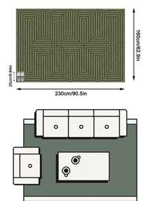 1pc Nordic Modern Minimalist Geometric Circular Line Design - Soft Faux Cashmere Area Rug, Bathroom, Kitchen, Entryway, Hallway, Bedside, Living Room, Bedroom, All Season Machine Washable Large Size Floor Mat, Aesthetic Home Decor - Multicolor - View 17