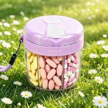 Portable Pill Dispenser Bottle, 7-Day Large Capacity Pill Organizer, Portable Weekly Vitamin Distribution, Large Opening For Easy Access, Three Lid Waterproof And Moisture-Proof, Travel Medicine Box - 3-compartment Moisture-proof Pill Box - View 13