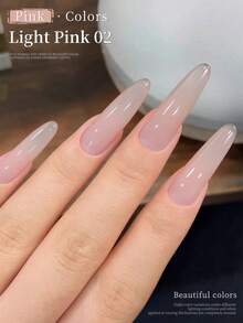 XEIJAYI 1件 15ml Icy Skin Nude 裸色凝膠指甲油，無香精高光澤 UV LED 指甲油，純黑色法式美甲沙龍 DIY 美甲 - 裸粉色 - 查看 5