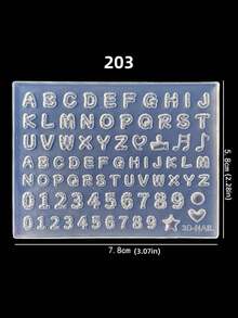 Japanese Style DIY 1pc Silicone Nail Art Mold With Japanese Numbers, Letters And Nameplate 3D Accessories Nail Mold - Clear - View 2