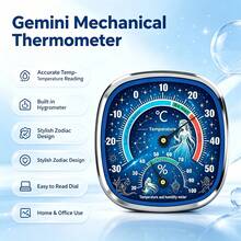 12 Zodiac Signs Home Mechanical Thermometer & Hygrometer, Battery-Free Dual Scale Temperature & Humidity Meter, High Sensitivity Indoor Universal Monitoring Gauge - A - View 17