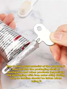 1pc Metal Manual Toothpaste Squeezer - Compression Style Household Toothpaste Squeezer, Space-Saving Kitchen Supplies, Toothpaste Compressor Suitable For Home Use, Daily Life Essential, Applicable To Cosmetics, Creams And Ointments, Toothpaste And Cat Food, Also Can Be Used For Art Studio Paint Squeezing, Reduce Waste, No Electricity Needed, Toothpaste Squeezer, Cat Food Squeezer, Animal-Shaped Plastic Toothpaste Squeezer Suitable For Children, Great Choice For Children's Day Gift (Random Color And Style) - A - View 3
