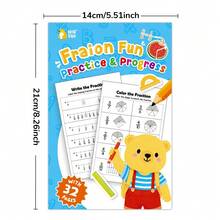 beartale 28頁幼兒練習本套裝，包含字母與數字2大主題，筆觸控制訓練本，早期學習教育，可重複使用魔力書法寫字貼，教學輔助工具，兒童早期教育玩具，蒙特梭利玩具，學習用品，教室玩具，兒童遊戲，學生，文具，小學用品，男孩，女孩，兒童生日禮物，開學禮物 - 彩色 - 查看 17