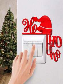 1PC-Funny Christmas Decorations,Acrylic Mirror Sticker Home Switchs Decorative Wall Sticker Door Corner Decoration Christmas DIY Christmas Door Frame Sign Decoration Switch - Multiple Styles - View 4