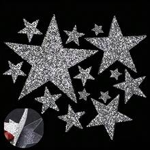 Adesivos de Aplicação de Strass em Formato de Estrela, Remendos de Cristal Brilhante com Adesivo Quente para Reparo de Roupas, Denim, Bolsas, Chapéus e Acessórios DIY (Filme Removível, Colagem Direta) Adesivos Artesanais Remendos Bordados Remendos Termocolantes Suprimentos de Costura DIY Remendos Termocolantes para Roupas - Vários estilos - Visão 1