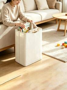 Large Foldable Children's Toy Storage Basket With Bamboo Handle, Independent Waterproof Laundry Basket, Suitable For Nursery, Laundry Room, Bedroom And Dormitory - Multicolor - View 3