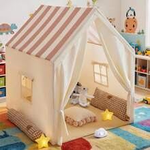 Tenda da gioco divertente per bambini, castello giocattolo per le faccende domestiche, con finestre/tende/tende per la porta, con borsa portaoggetti, base segreta/tenda per dormire per bambini e bambine, regalo per compleanno/Natale/Ringraziamento/Ognissanti, accessori e luci non inclusi - Multicolore - Visualizzare 2