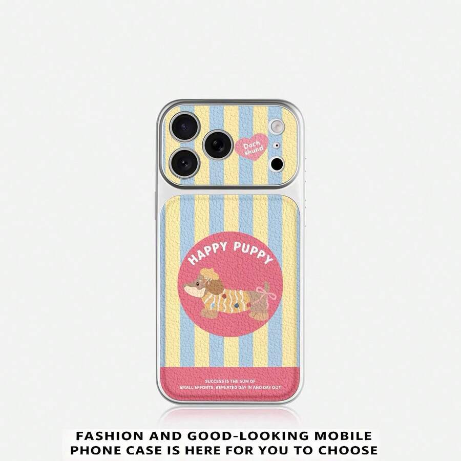 1 buah Casing Ponsel 2-in-1 Hard Shell Klasik Tahan Guncangan dengan Motif Anak Anjing Bergaris, Huruf, Hati, Tekstur Leci Mengembang 3D, Kompatibel dengan Apple 17Pro/17/Air/17Promax/11/12/13/14/12 Pro Max/16 Pro/15 Series, Perlindungan Lensa, Seri S26U, Hadiah Liburan - MultiWarna - View 1