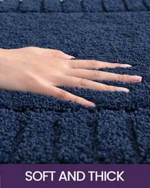 DEXI Tapete para Baño 40 x 60 cm, Alfombra de Baño Antiderrapante, Tapetes de Baño Supersuave y Absorbente, Lavable a Máquina, Blanco - Blanco - Ver 5