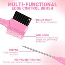 Goiple 80g Edge Control Wax, Strawberry Scent, Strong Hold Gel, Enriched With Moroccan Argan Oil And Olive Oil, Non-Greasy, No Flaking, No Residue, Long-Lasting Hold, Anti-Frizz, Professional Styling Gel, Suitable For Braiding, Set Includes Multi-Function Edge Control Brush With Replaceable Brush Head - Full Size - View 11