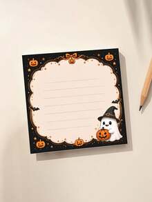 1pc/2pcs Halloween Grim Reaper & Gothic Memo Pad / With Skeleton Witch Cauldron, Spooky Ghosts, Pumpkin Desk Writing Paper / Suitable For Journaling, Office, Study / Square Stationery For To-Do Lists, Witchcraft Decor, Multi-Purpose Gift - A - View 7