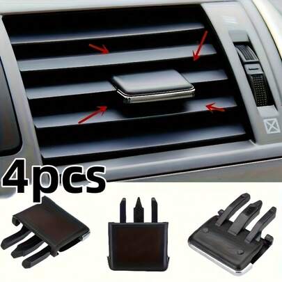 4Pcs Universal Car Air Conditioner Vent Slider Clip, Auto Dashboard Air Outlet Adjustment Tab Repair Replacement Parts, Car Interior AC Vent Blade Buckle Accessories