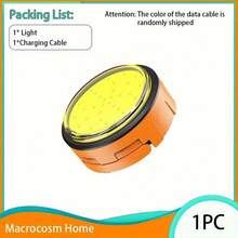 1pc Mini COB Handheld Camping Light With Hook, Portable USB Rechargeable LED Hanging Lantern, Multi-Function Work Flashlight, Suitable For Fishing, Camping, Night, Emergency, 3-Mode Handheld Flashlight - Round Light - View 9
