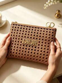 Dior Women's Makeup Bag Handbag Holiday Gift Gold Christmas Makeup Bag High Quality Portable With Handle Makeup Bag Gift - Gold - View 9