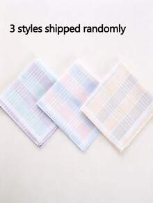 3pcs 28cm Satin-Like Soft Small Square Handkerchiefs, Absorbent Sweat Towels, Gift Handkerchiefs - Multicolor - View 5
