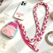 New Cute Colorful Dream Magic Hat Coin Purse With 6-Strand Braided Phone Lanyard, Adjustable Crossbody Anti-Loss Outdoor Accessory - Pink Grey Rose - View 6