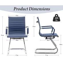 WAHSON OFFICE CHAIRS 10PCS PU Leather Office Chair Metal Frame Conference Chair For Meeting Room/Reception Area - 藍色十把 - 查看 4