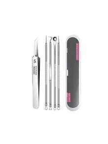 Aguja ultra fina para eliminar puntos negros, adecuada para piel normal, herramienta para eliminar el acné, diseño elegante y duradero, herramienta de cuidado facial de salón de belleza, con bolsa de almacenamiento - Multicolor - Ver 9